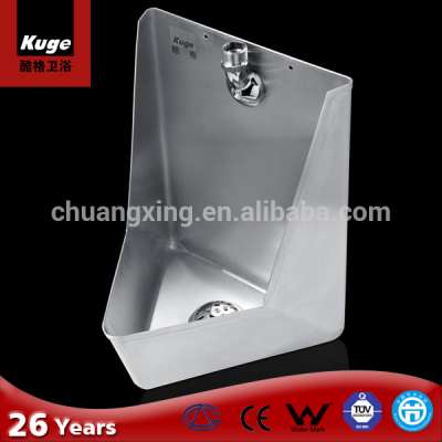 CE factory hot sale waterless urinal top inlet urinal stainless steel wall-hung urinal