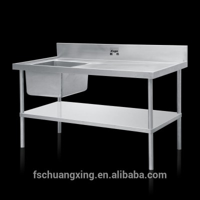 Kitchen stainless steel sink work table single bowl kitchen sink