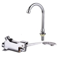 Foot Operated Pedal Flush Grifo De Pie Cold Water Kitchen Faucet Hospital Foot Control Valve Pedal Faucet Tap